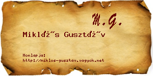 Miklós Gusztáv névjegykártya