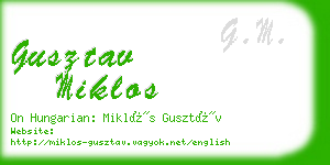 gusztav miklos business card